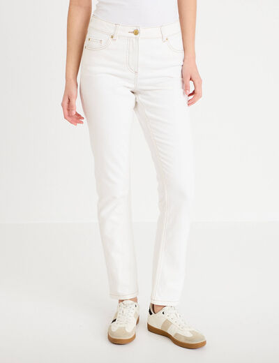 Jean slim taille standard denim blanc femme