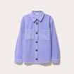 Surchemise oversize col chemise en coton mauve femme