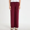 Pantalon city large violet fonc&eacute; femme
