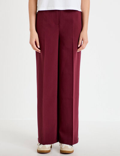 Pantalon city large violet fonc&eacute; femme