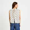 Blouse ample sans manches dos d&eacute;collet&eacute; blanc femme