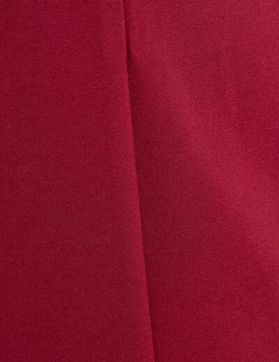 Jupe courte &eacute;vas&eacute;e stretch rouge fonc&eacute; femme