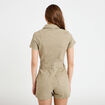 Combishort zipp&eacute;e en jean vert femme