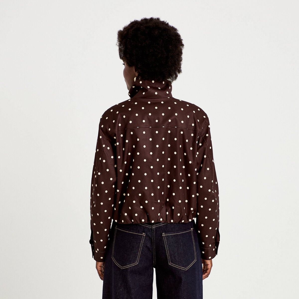 Veste oversize manches longues marron chocolat femme