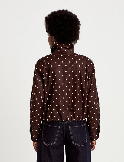 Veste oversize manches longues marron chocolat femme