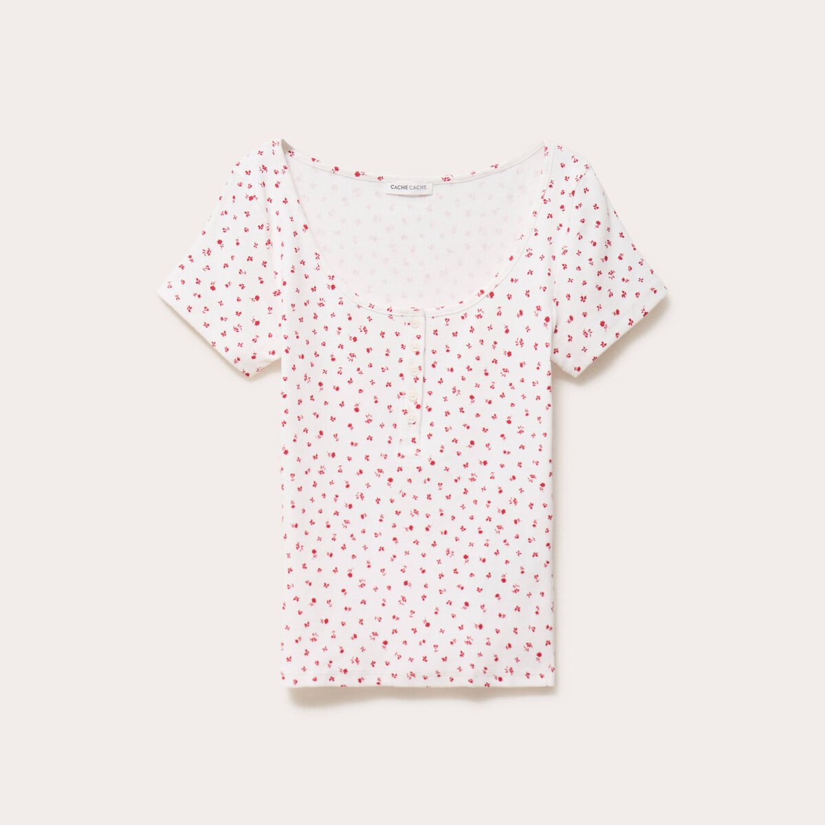 T-shirt c&ocirc;tel&eacute; blanc femme