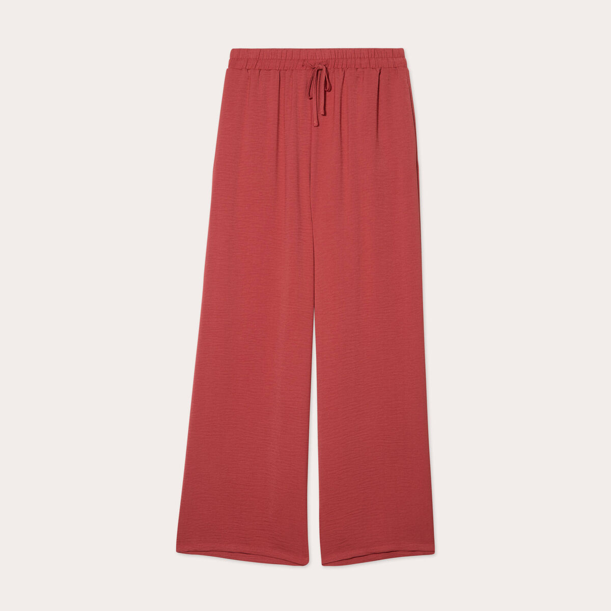 Pantalon large fluide vieux rose femme