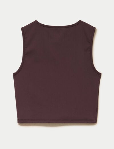 D&eacute;bardeur col rond activewear marron fonc&eacute; femme