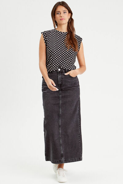 Jupe Longue ONLY Femme - Style Smock Taille Haute Élastiquée