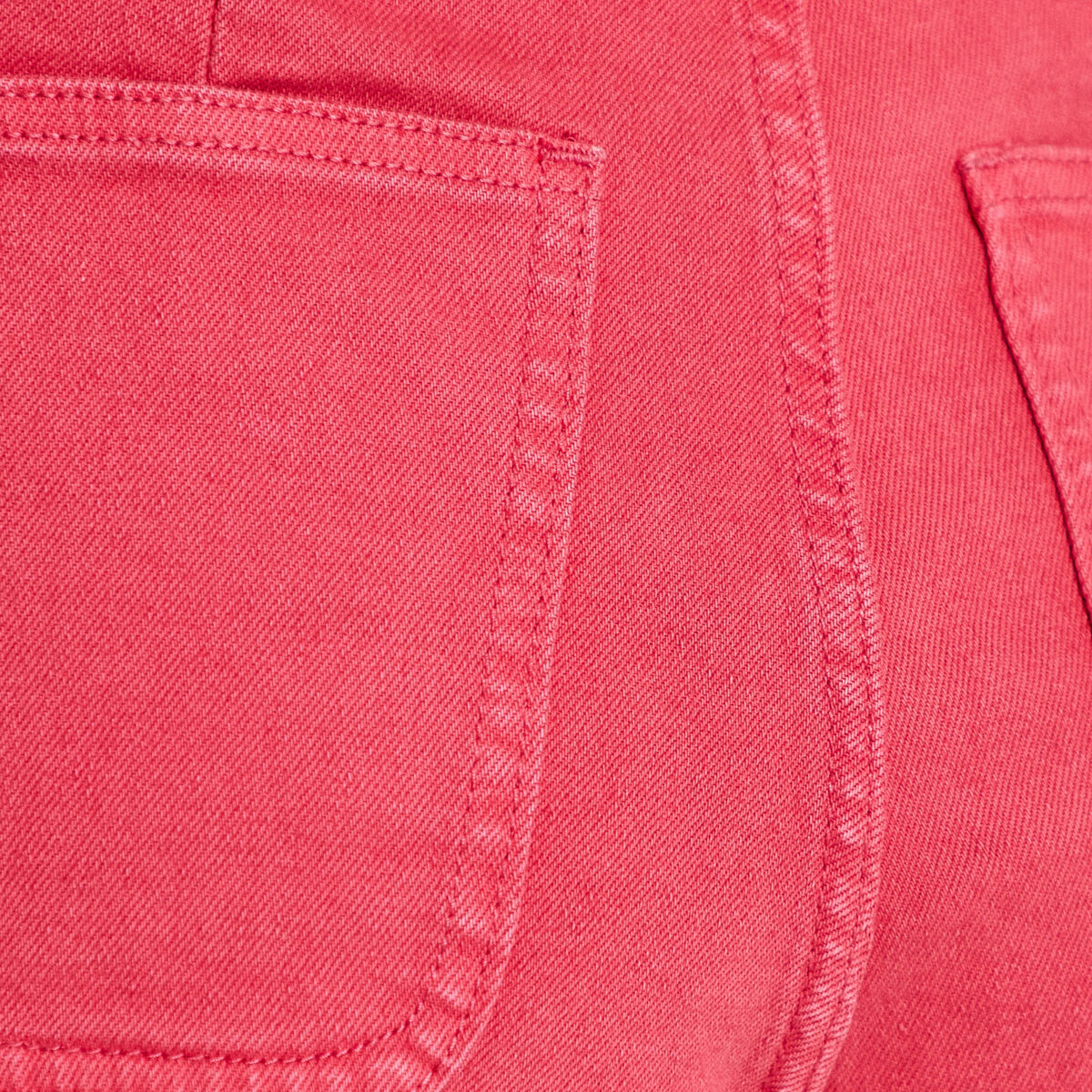 Jean bootcut cropped taille haute rose framboise femme