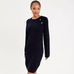 Robe pull d&eacute;tails de boutons bleu marine femme
