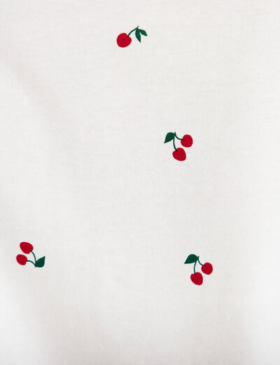 T-shirt &agrave; motif manches courtes blanc femme