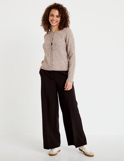 Pantalon city large noir femme
