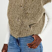 Veste sans manches col montant vert kaki femme