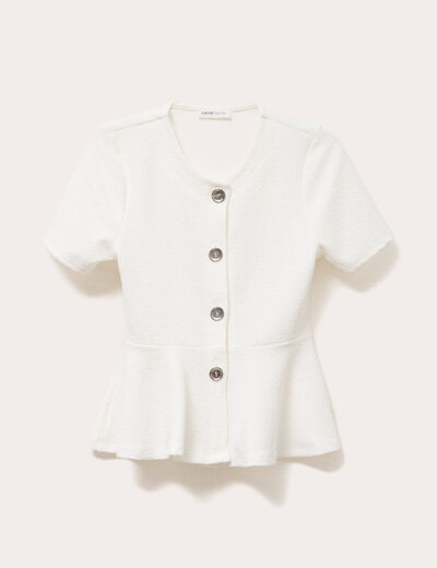 Top cintr&eacute; p&eacute;plum ecru femme