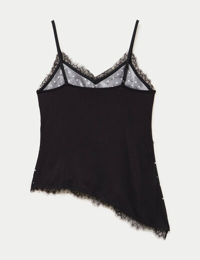 D&eacute;bardeur ajust&eacute; d&eacute;collet&eacute; dentelle noir femme