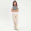 Jean large cargo ecru femme