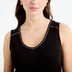 D&eacute;bardeur col v noir femme