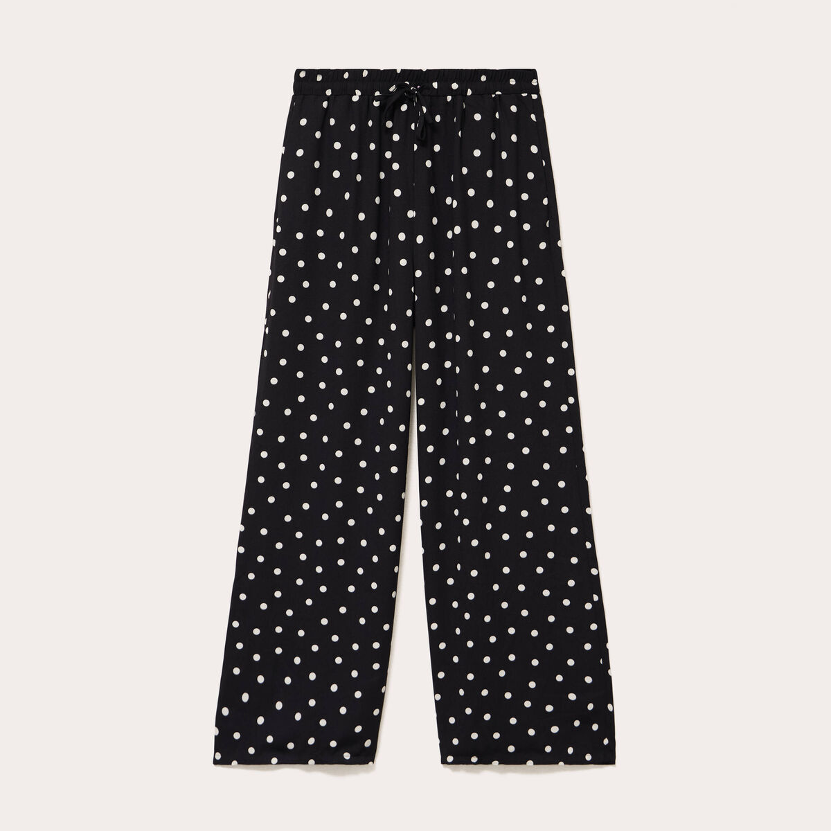 Pantalon large taille haute noir femme