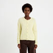 Gilet manches longues jaune clair femme