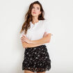 Jupe patineuse courte en dentelle noir femme