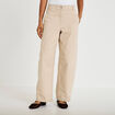 Pantalon chino coupe barrel beige femme