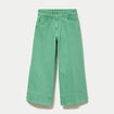 Pantalon bootcut 3/4 taille haute vert femme