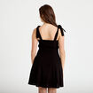 Robe patineuse courte &agrave; fines bretelles noir femme