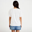 T-shirt col rond manches courtes ecru femme