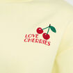 Sweat col rond manches longues jaune clair femme