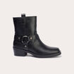 Bottines bout carr&eacute; noir femme