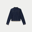Veste cintr&eacute;e en jean col classique denim brut femme
