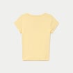 T-shirt ajust&eacute; col v manches courtes jaune clair femme