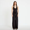 Combinaison large sans manches col v noir femme