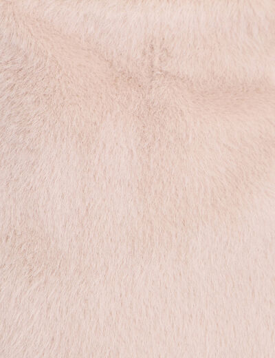 Jupe droite fausse fourrure sable femme