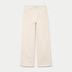 Jean wide leg ray&eacute; taille haute beige femme