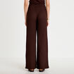 Pantalon large taille standard marron fonc&eacute; femme