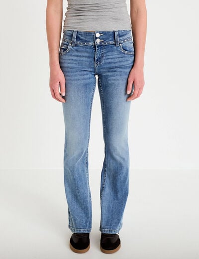 Jean bootcut taille basse denim triple stone femme