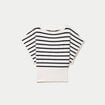 Pull ample manches courtes col rond blanc femme