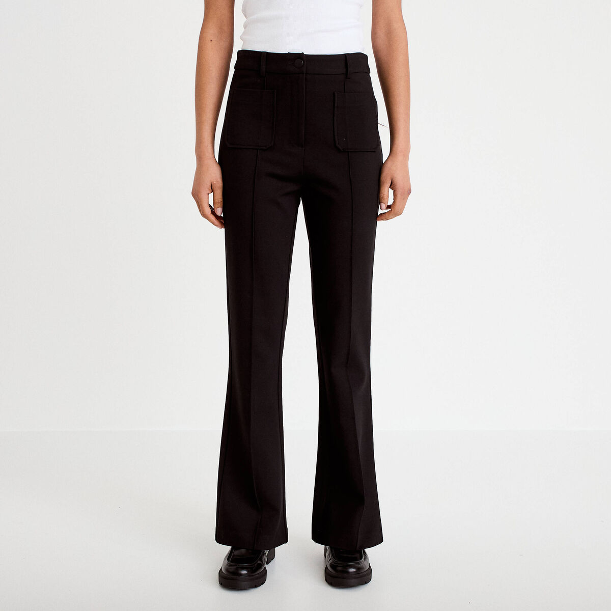 Pantalon bootcut taille standard noir femme