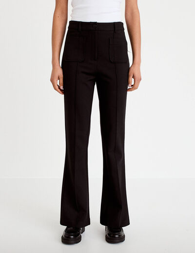 Pantalon bootcut taille standard noir femme