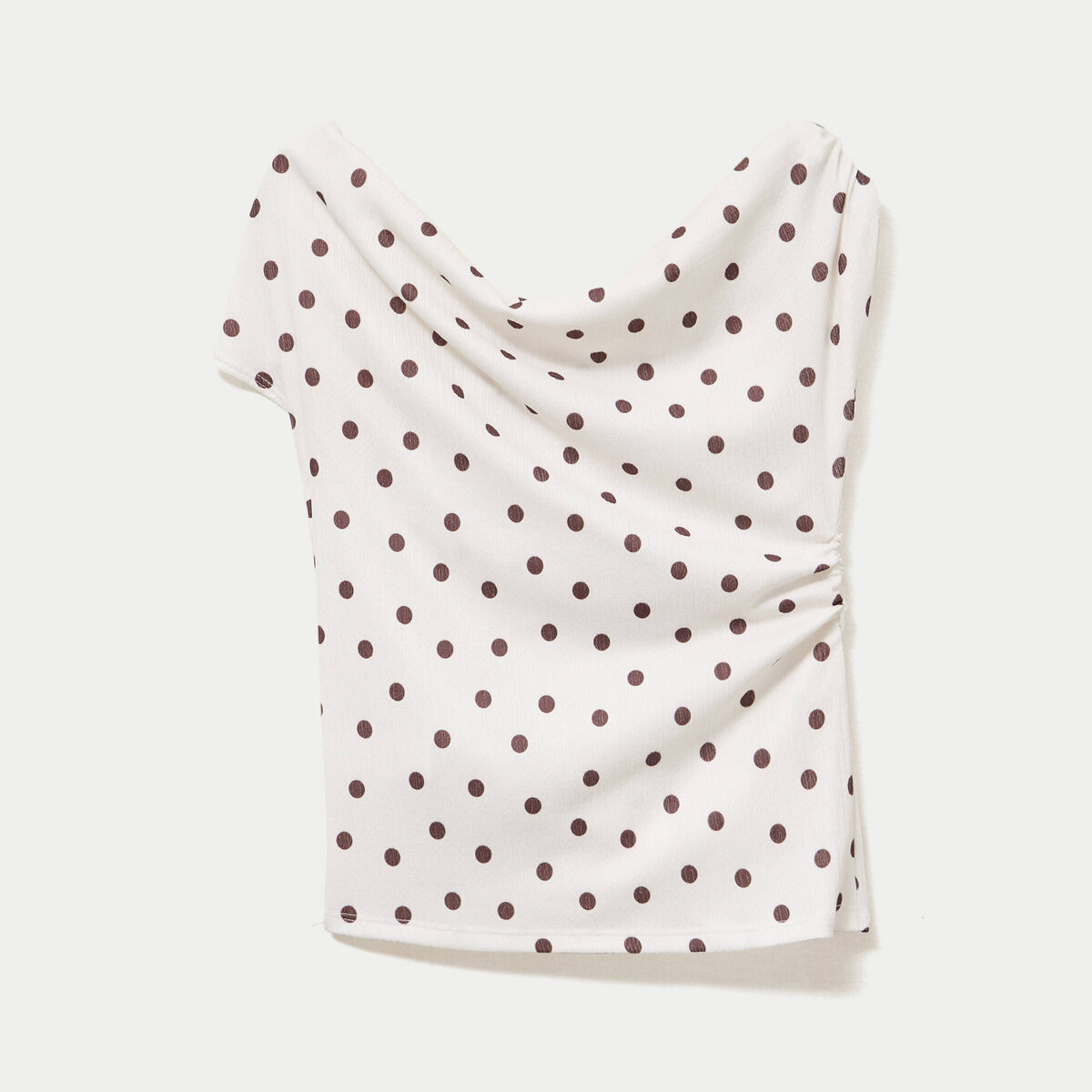 Top pliss&eacute; col bardot sans manches blanc femme
