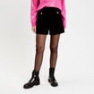 Short stretch d&eacute;tails coeur noir femme