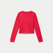 Gilet boutonn&eacute; manches longues rouge femme
