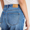 Jeans droit &agrave; revers denim double stone femme