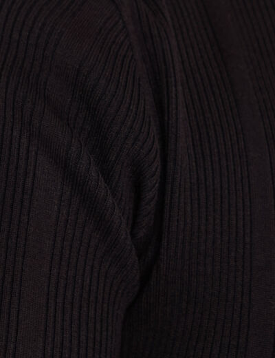 Robe droite manches courtes noir femme