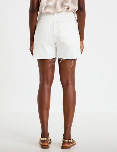 Short en jean 5 poches ecru femme