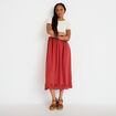 Robe longue &eacute;vas&eacute;e bi-mati&egrave;re brod&eacute;e vieux rose femme