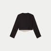 Blazer droit cropped col rond noir femme