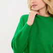 Pull col rond vert femme